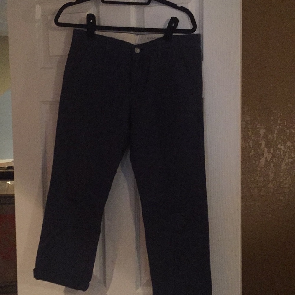 Ex-boyfriend Distressed Khaki Crop Pants in Navy